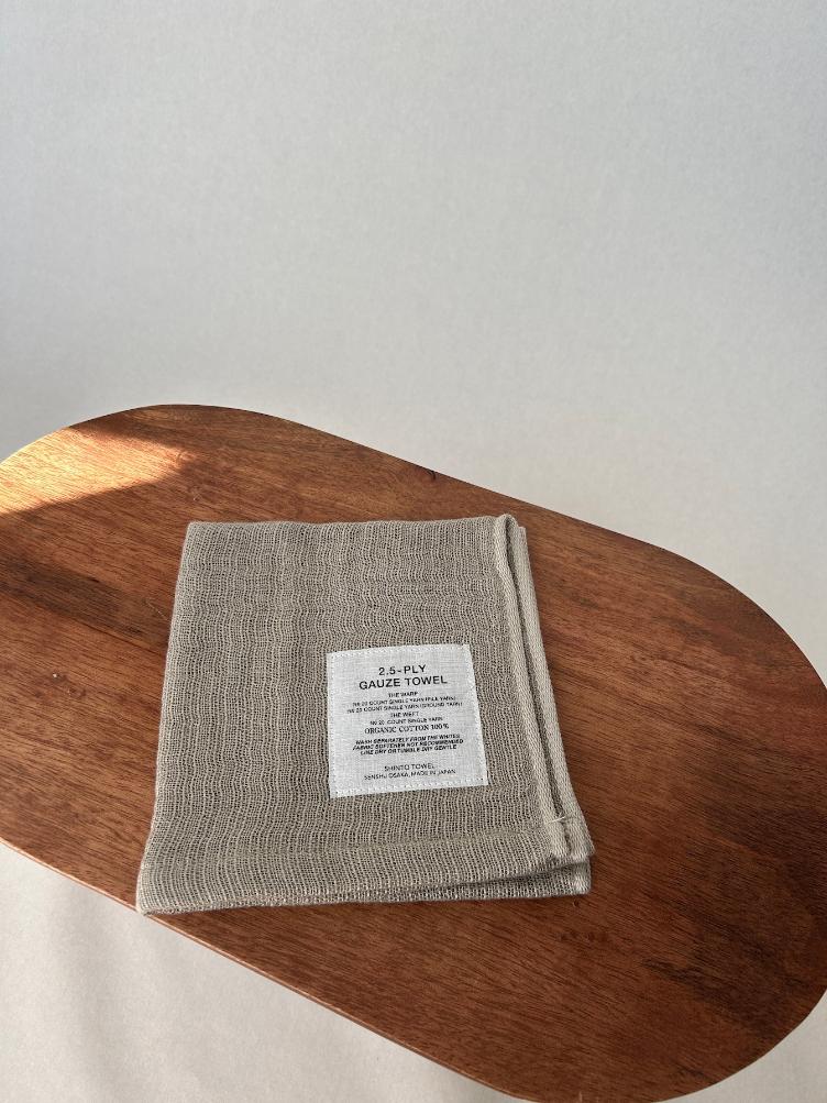 2.5-PLY GAUZE FACE TOWEL BEIGE - 0