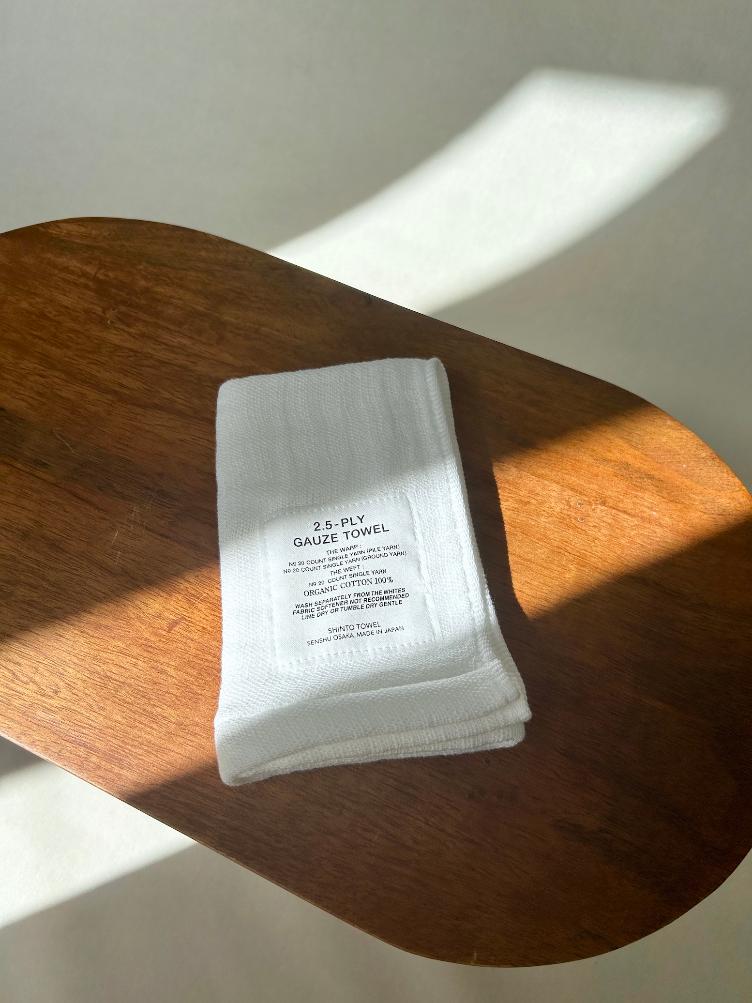 2.5-PLY GAUZE FACE TOWEL WHITE - 0